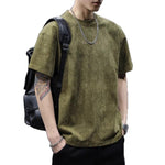 Retro Suede-Feel Short-Sleeve T-Shirt For Men