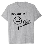 Brain-themed Funny Graphic Loose-fit Crewneck T-shirt