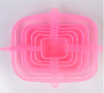 The 6-piece set of multi-functional silicone lid can be stretched to seal the fruit and vegetable lid