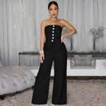Womens Sexy Strapless Backless Jumpsuit