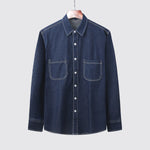 Mens Long-sleeve Shirt Slim-fit Casual Jacket