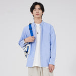 Mens Casual Long-sleeve All-cotton Shirt Jacket
