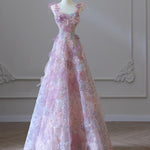 Purple Floral Evening Gown For Women