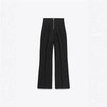 Retro Fashion Versatile Slimming High-waisted Pants With Zip Decoration
