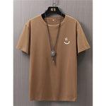 Mens Casual Loose-fit Short-sleeve Top