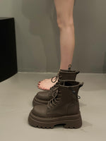 Versatile Vintage Chunky-heel Platform Short Boots
