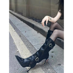 Women's All-Match Belt-Buckle Rivet Long Boots