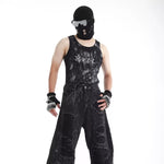 Post-apocalyptic Punk Tie-dye Matte-painted Vest