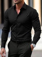 Mens Long-Sleeve Plus-Size Business Shirt