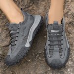 Men's Four-Season Breathable Mesh Work Sneakers, Outdoor Casual Shoes With Tire Pattern Soles