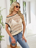 2026 Spring Summer New Hollow Out Cover Up, European American Daily Commute Knit Vest Waistcoat, Cross-Border Knit Top