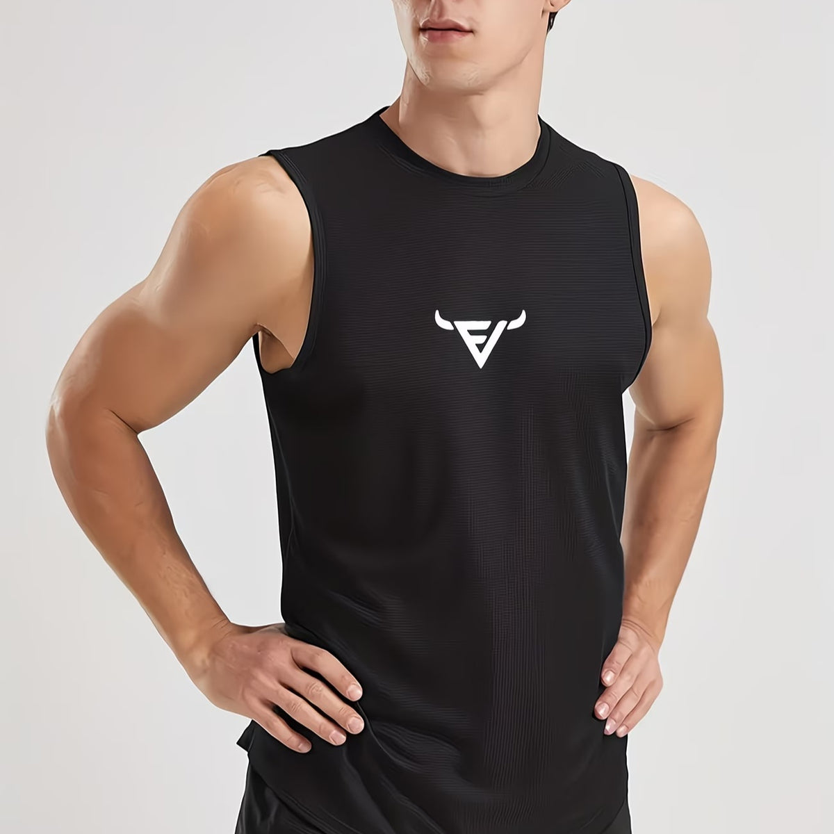 Mens Quick-Drying Sleeveless Basketball Top With American-Style Print
