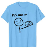 Brain-themed Funny Graphic Loose-fit Crewneck T-shirt
