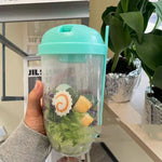 Ins Style Salad Cup With Fork And Cover Is Portable