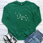 Womens Colorful Printed Crew-neck Sweatshirt