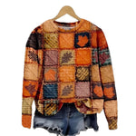 Womens Crew-Neck Pullover Casual Sweatshirt With 3D Hooded Print
