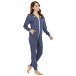Womens Fashionable Hooded Jumpsuit Loungewear