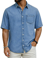 New Mens Short-sleeve Casual Shirt