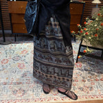 Ethnic-style Half-length Skirt With A Little Elephant Print