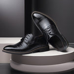 Mens Leather Shoes British-style Pointed-toe Breathable Formal Business Wear