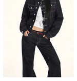 Deep Blue Low-rise Wide-leg Slightly Flared Jeans That Dont Cling To The Legs