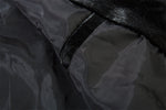 Men's Split Splicing Solid Color Loose Standing Collar Leather Jacket