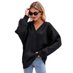 Solid-color Pocketed Long-sleeve Hooded Sweatshirt Jacket