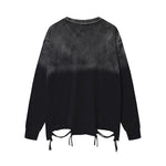 Handsome Washed-look Ombre Necklace Loose-fit Bottoming Shirt Top