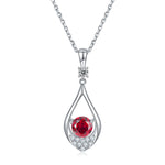S925 Sterling Silver Teardrop Necklace, 1ct D-VVS1 Moissanite & Lab-Grown Gems, Platinum Plated 2.7g Women's Jewelry With GRA Certificate Gift Box