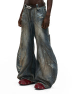 Patchwork Detachable Leather Jeans