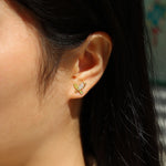 S925 Sterling Silver Gold Plated Butterfly Stud Earrings, D-VVS1 Moissanite, 4.8g Heavyweight Women's Jewelry Gift Box
