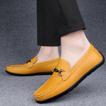 Mens Cowhide Soft-soled Casual Loafers