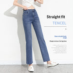 Cigarette-cut Rhinestone-studded Slim Straight-leg Wide-leg Pants