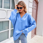 Solid-color Pocketed Long-sleeve Hooded Sweatshirt Jacket