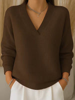 Women's Casual Loose Fashion Solid Color Waffle Long Sleeve Pullover