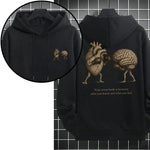 Mens Loose-fit Casual Printed Hooded Sweatshirt