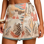 Fashionable Minimalist Casual Printed High-waisted Shorts