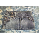 High-waisted Sexy Distressed Yellow Denim Skirt For Women