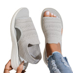 Platform Fish-mouth Hollow-out Knit Breathable Lightweight Soft-soled Sneakers