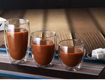 Heat resistant glass double coffee cup