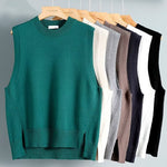 Mens Solid-Color Versatile Split Vest