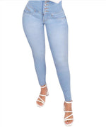 Bodybuilding Peach-butt Shaping Jeans In Light Blue