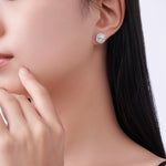 S925 Sterling Silver 3ct D-VVS1 Moissanite Stud Earrings, Cushion Halo Platinum Plated Jewelry With GRA Certificate Gift Box