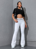 High-elasticity Butt-Lifting Wide-Leg Flare Jeans For Women