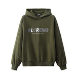 Mens American-style High-street Reflective-striped Hooded Sweatshirt Mirrored Finish