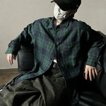 Mens Casual American-Style Plaid Shirt
