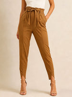 Stylish High-waisted Solid-color Versatile Chic Casual Womens Pants