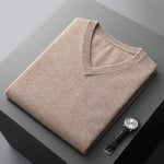 Loose-fit V-neck Sleeveless Sweater Knitted Wool Sweater