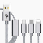 Three-in-one charging cable for mobile phones
