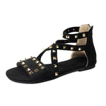Peep-toe Round-toe Breathable Sandals With A Back Zipper